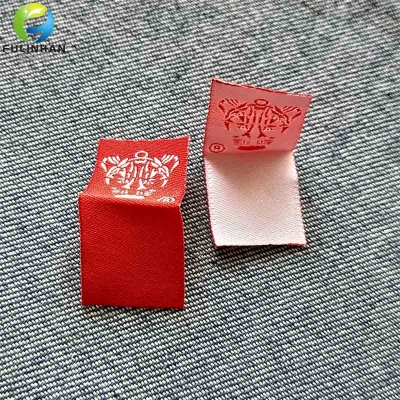 etichetta tessuta marchio rosso per l'abbigliamento