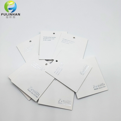 cartellino personalizzato con stampa in lamina d'argento