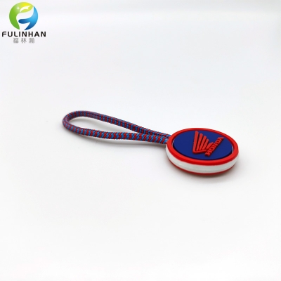 tirazip personalizzati in gomma con logo rotondo