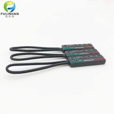 Zipper in gomma personalizzata tira la zip con zip di marca