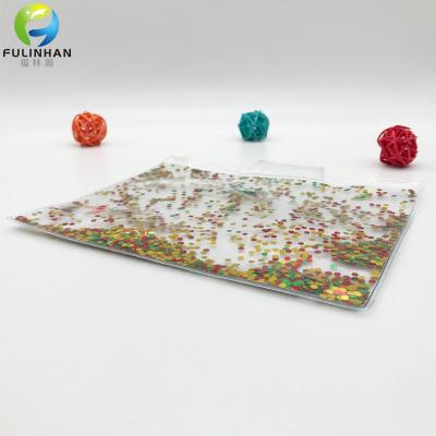 borsa in pvc trasparente porcellana con paillettes
